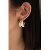 Ostuni Hoop Earrings, White & Gold - Earrings - 3 - thumbnail