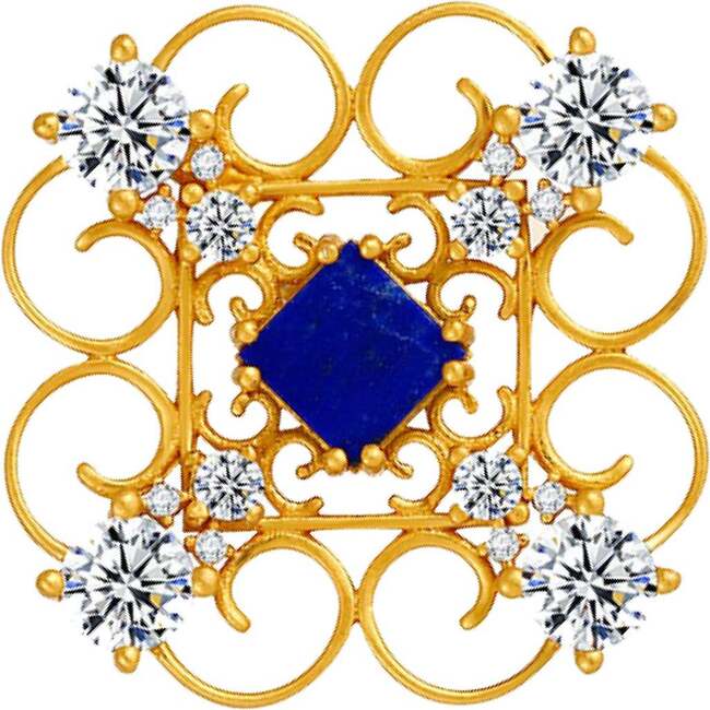 Orchid Dream Earrings, Blue & Gold