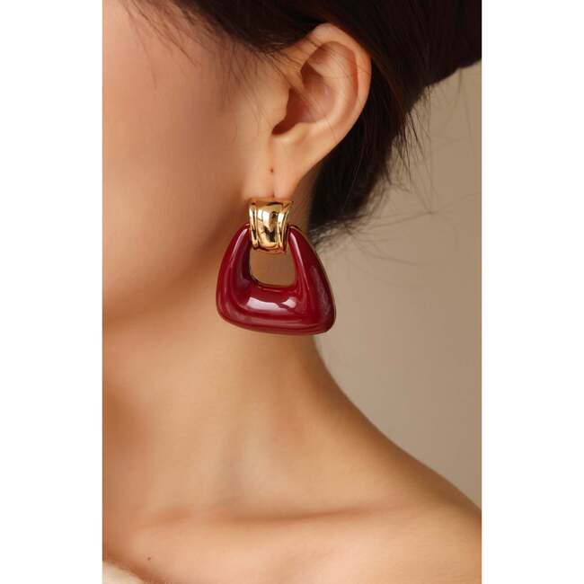 Ostuni Earrings, Red & Gold - Earrings - 3