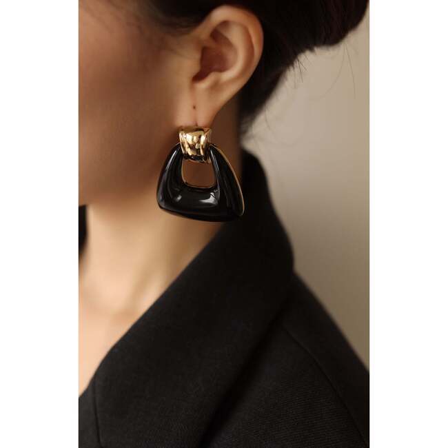 Ostuni Earrings, Black & Gold - Earrings - 3