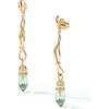 Nut Fairy Dangle Earrings, Green & Gold - Earrings - 1 - thumbnail