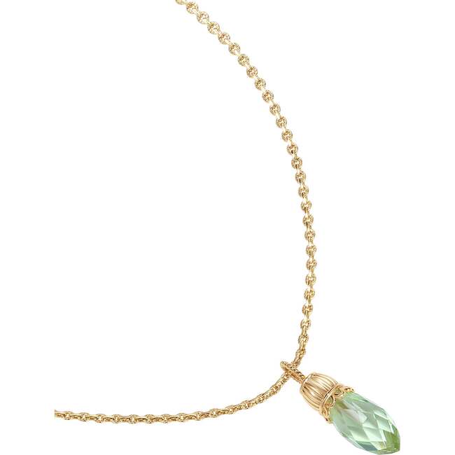 Nut Fairy Pendant Necklace, Green & Gold