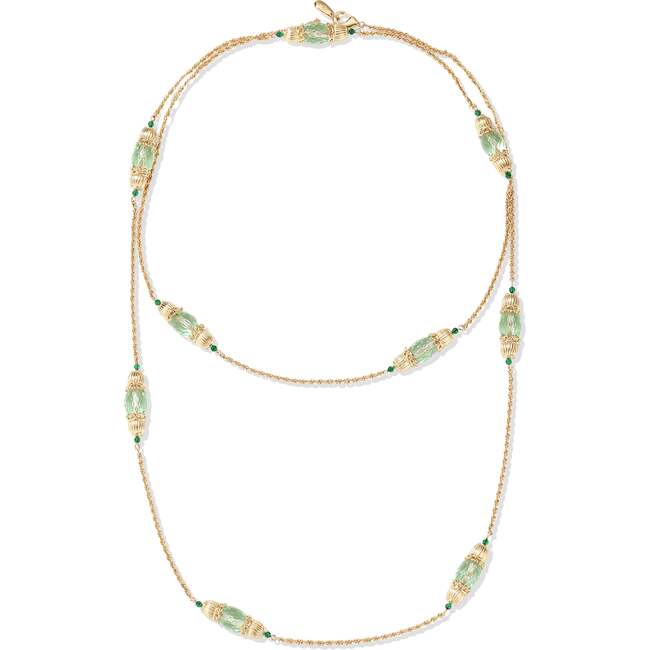 Nut Fairy Necklace, Green & Gold