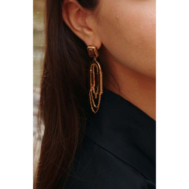 Olympieion Tassels Earrings, Brown & Gold - Earrings - 3
