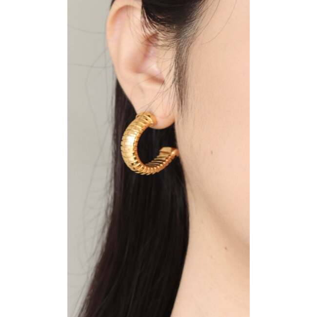 Minimalist Hoop Earrings, Gold - Earrings - 3