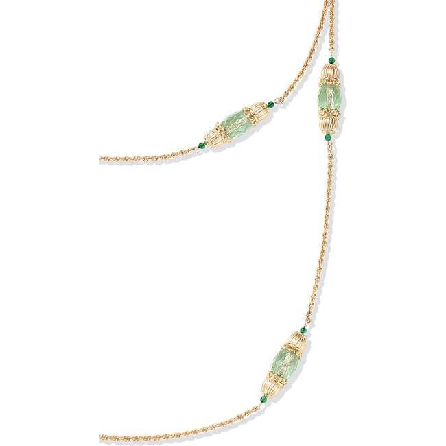 Nut Fairy Necklace, Green & Gold