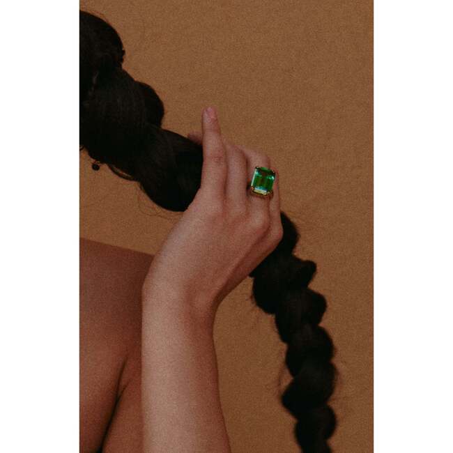 Lime Glow Ring, Green & Gold - Rings - 3