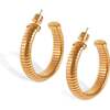 Large Minimalist Hoop Earrings, Gold - Earrings - 1 - thumbnail