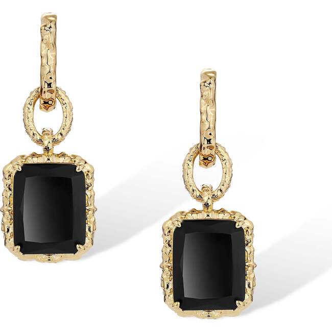 Lava Earrings, Gold & Black
