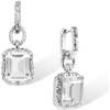 Lava Earrings, Silver & Crystal Clear - Earrings - 1 - thumbnail
