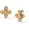 Large Iris Blossom Stud Earrings, Gold & White - Earrings - 1 - thumbnail