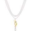 Lily of the Valley Necklace, White & Gold - Necklaces - 1 - thumbnail