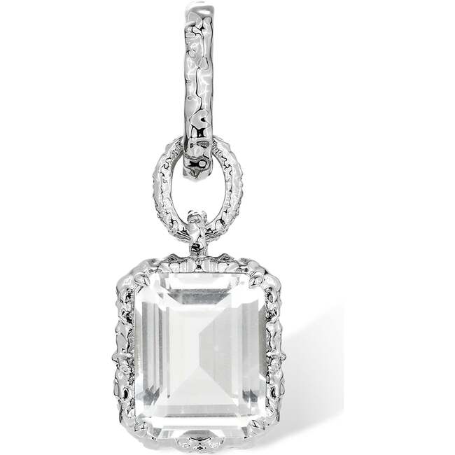 Lava Earrings, Silver & Crystal Clear