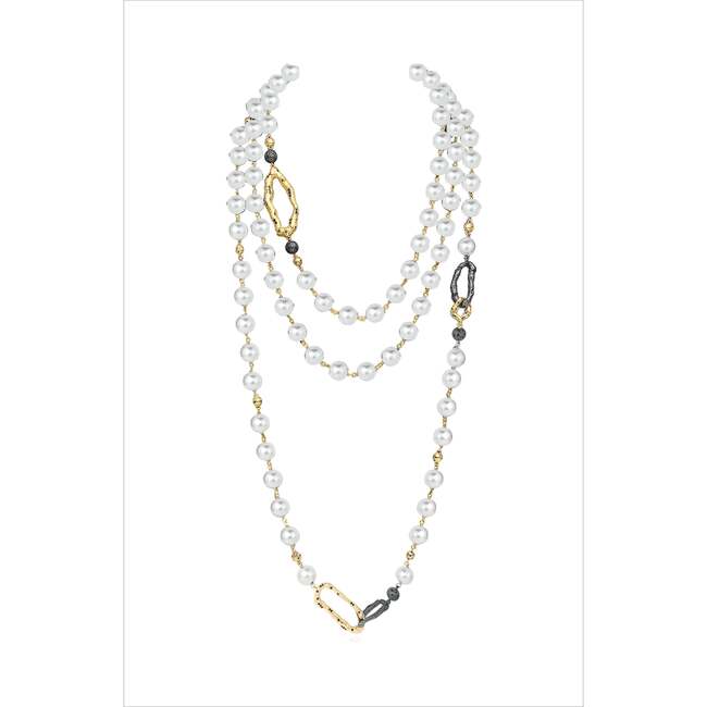 Leopard Necklace, White & Gold & Black