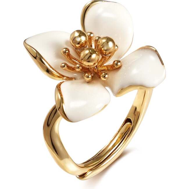 Iris Blossom Ring, White & Gold