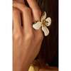 Large Iris Blossom Ring, White & Gold - Rings - 2