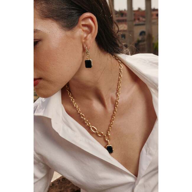 Lava Earrings, Gold & Black - Earrings - 3