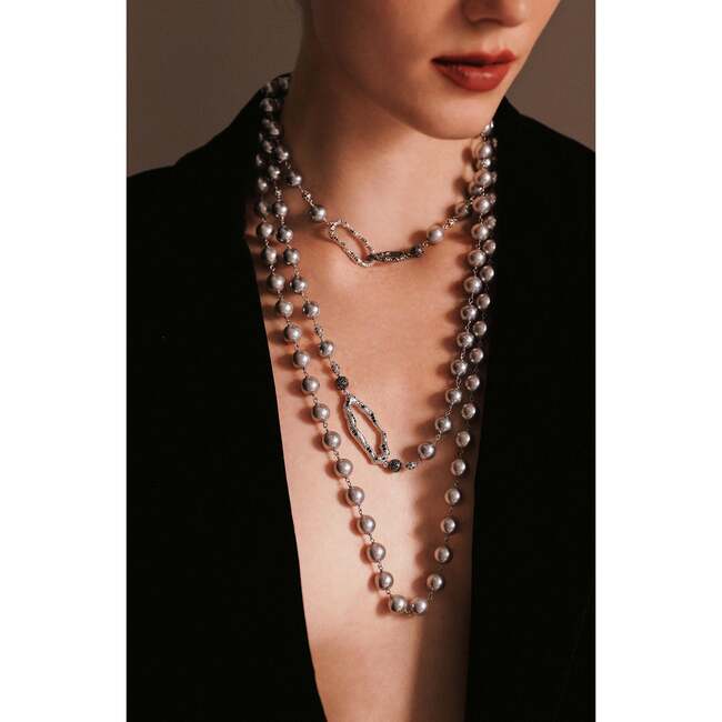 Leopard Necklace, Grey & Silver - Necklaces - 3