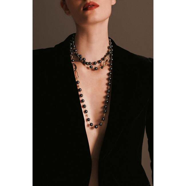 Leopard Necklace, Black & Gold - Necklaces - 3