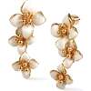 Iris Blossom Earrings, White & Gold - Earrings - 1 - thumbnail