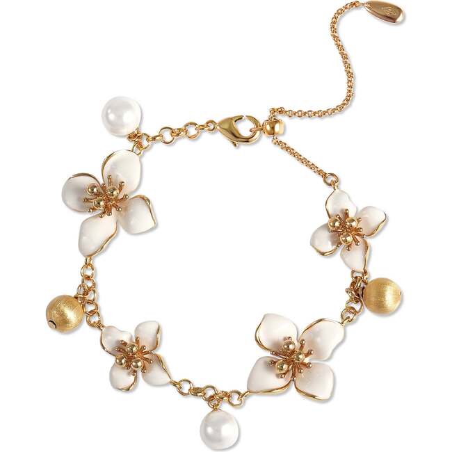 Iris Blossom Bracelet, White & Gold