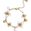 Iris Blossom Bracelet, White & Gold - Bracelets - 1 - thumbnail