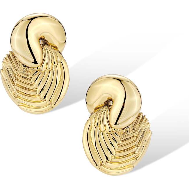 Horus Wing Earrings, Gold