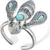 Honey Bee Ring, Silver & Blue - Rings - 1 - thumbnail