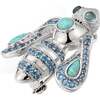 Honey Bee Brooch, Silver & Blue - Pins - 1 - thumbnail