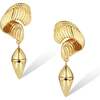Hawk Wing Earrings, Gold - Earrings - 1 - thumbnail