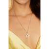 Iris Blossom Pendant Neckalce, White & Gold - Necklaces - 2