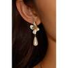 Iris Blossom Pearl Earrings, White & Gold - Earrings - 3