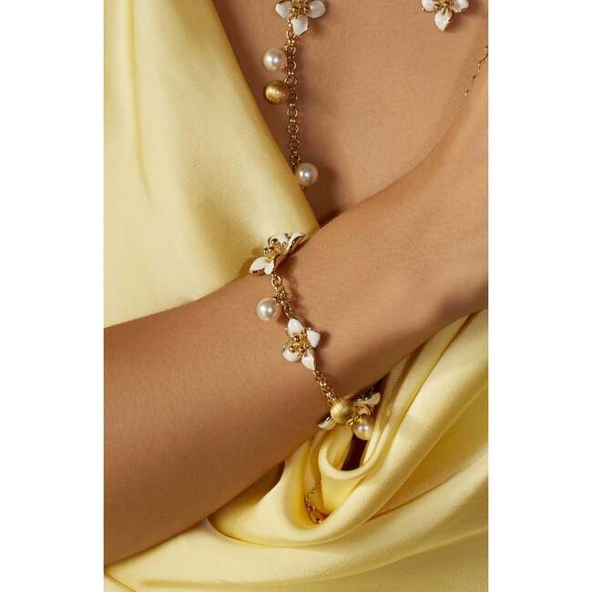 Iris Blossom Bracelet, White & Gold