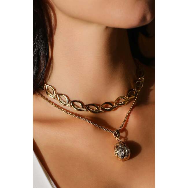 Horus Eye Necklace, Gold - Necklaces - 3