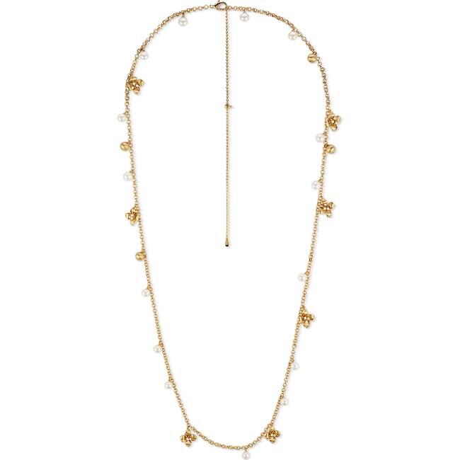 Iris Blossom Necklace, Gold & White