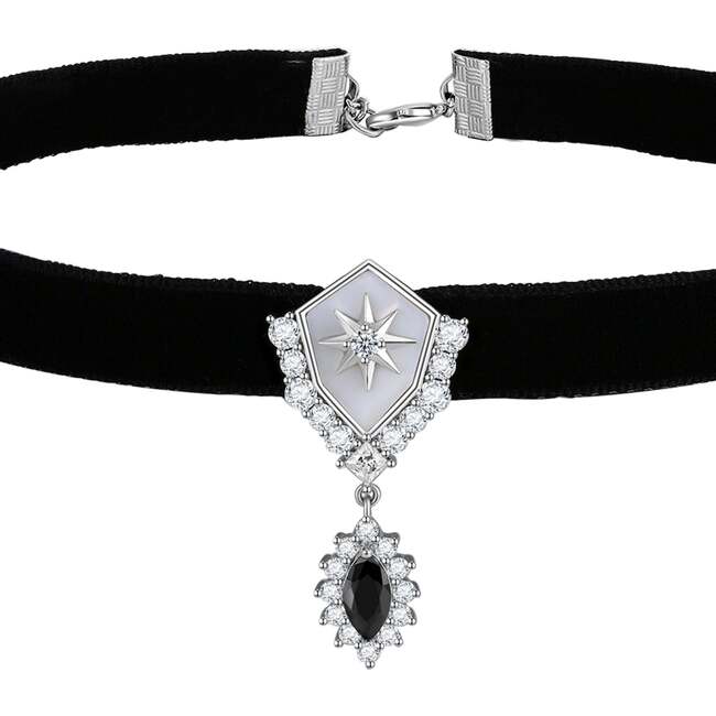Guardian of the Galaxy Choker, Black & Silver &  Crystal Clear