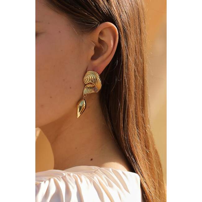Hawk Wing Earrings, Gold - Earrings - 3