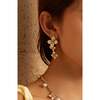 Iris Blossom Earrings, White & Gold - Earrings - 3