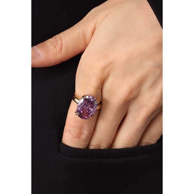 Grape Glow Ring, Purple & Gold - Rings - 3