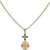 Globus Cruciger Necklace, Gold & Black - Necklaces - 1 - thumbnail