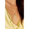 Iris Blossom Pendant Neckalce, White & Gold - Necklaces - 3