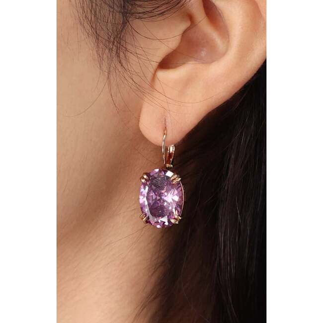 Grape Glow Earrings, Purple & Gold - Earrings - 3