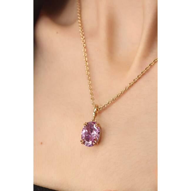 Grape Glow Pendant, Purple & Gold - Necklaces - 3