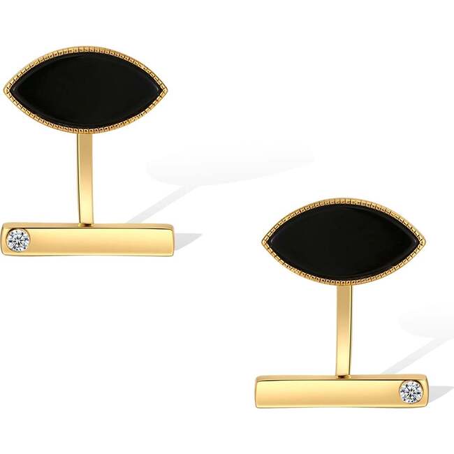 Eyes Earrings, Black & Gold