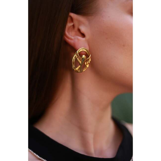 Flying Hawk Earrings, Gold - Earrings - 3