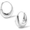 Drop Hoop Earrings, Silver - Earrings - 1 - thumbnail