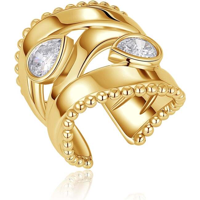 Droplets Ring, Gold & Crystal Clear
