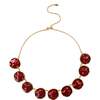 Enamel Ripple Necklace, Red & Gold - Necklaces - 1 - thumbnail