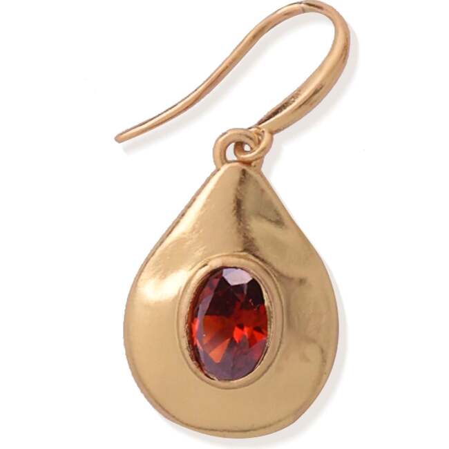 Fig Hook Earrings, Red & Gold