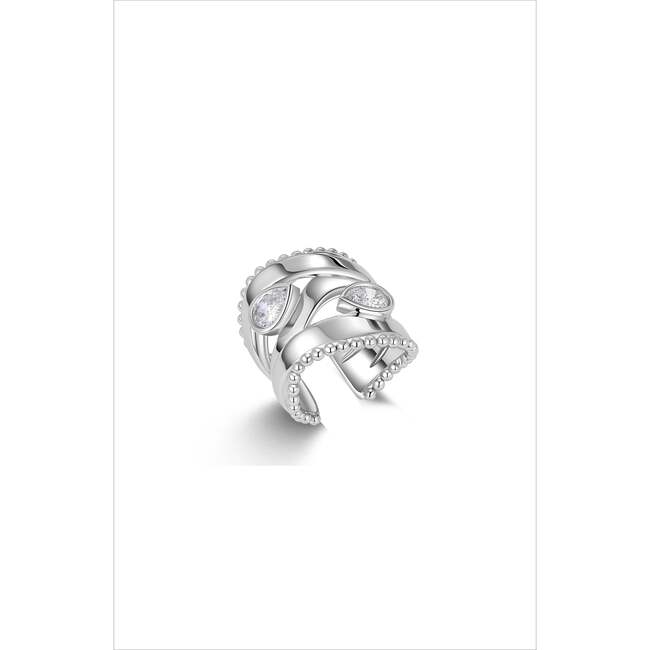 Droplets Ring, Silver & Crystal Clear